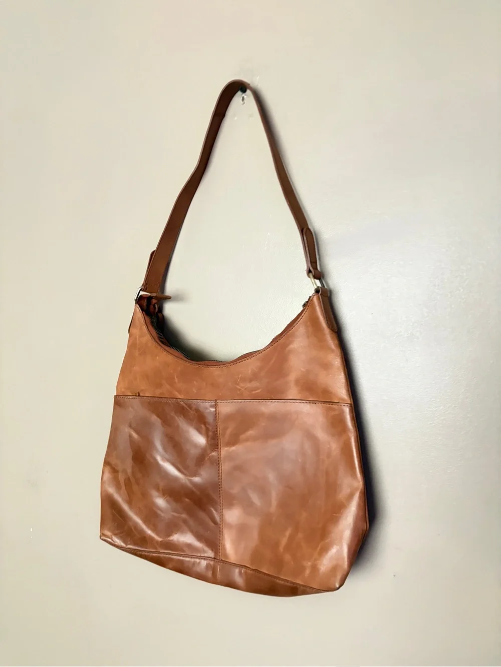 Born whipstitch faux leather hobo bag distressed shoulder purse whipstitch boho